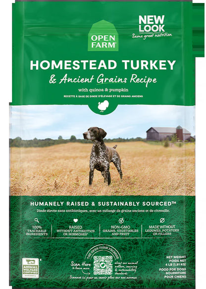 Homestead Turkey & Ancient Grains Dog Kibble