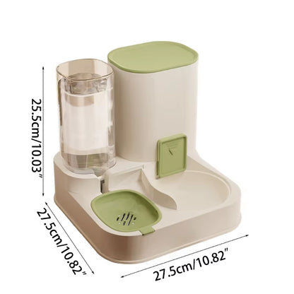 2 in 1 Dog Cats Feeders and Water Dispenser Automatic Food Feeders and Waterer Set Cats Bowl Pet Supplies for Puppy