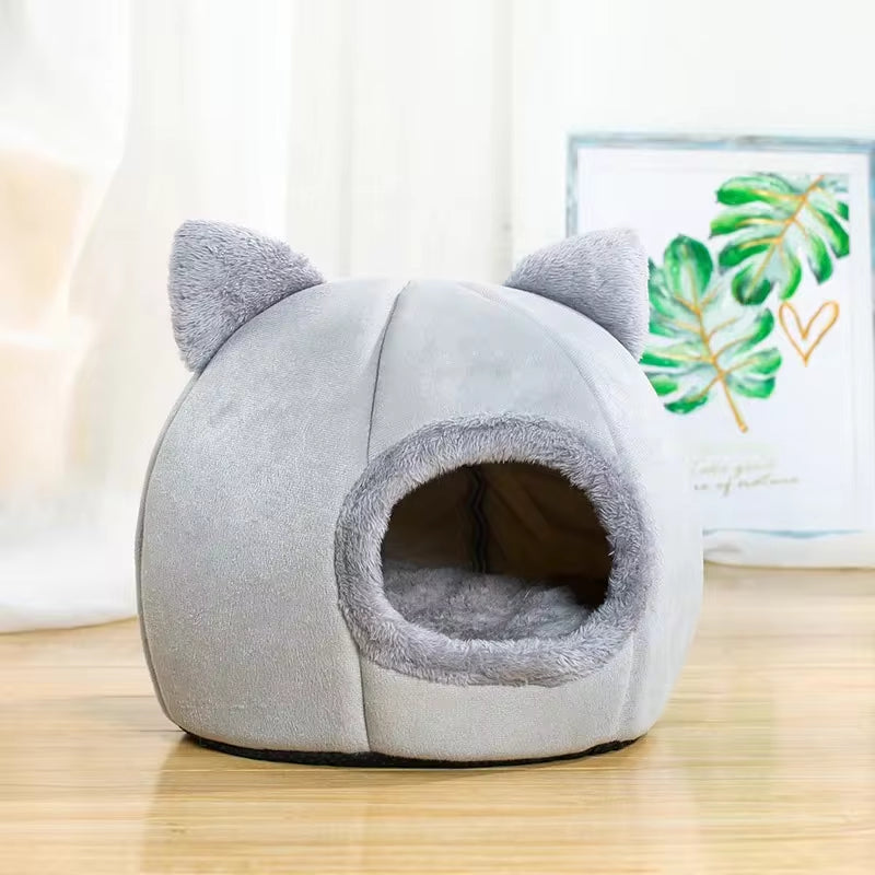 Self-Warming Pet Tent Bed for Cats and Small Dogs - Comfortable Cave-Style Sleeping Solution