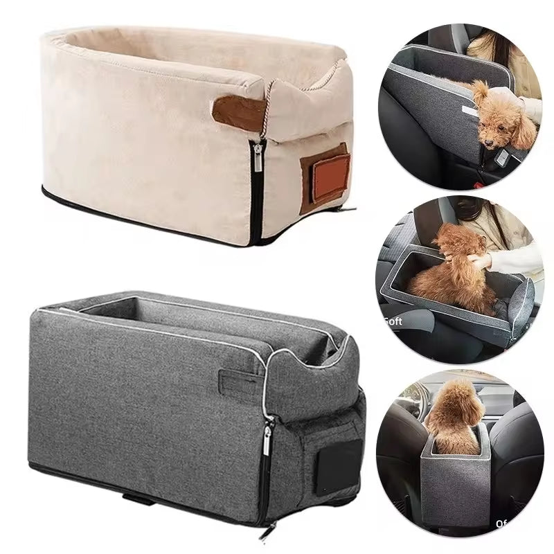 Portable Dog Car Seat Bed - Safe and Comfortable Travel Carrier for Small Dogs and Cats