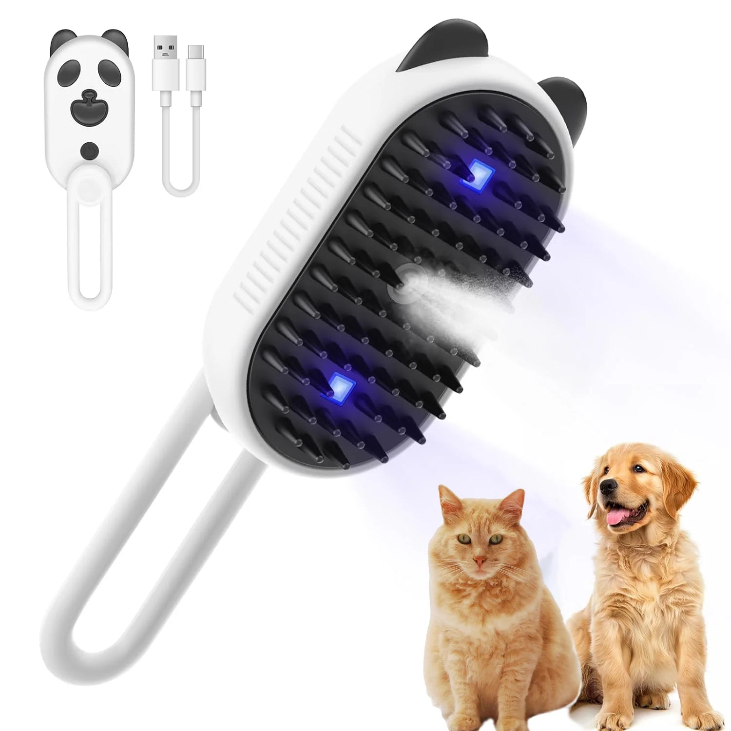 Cat Brush for Shedding, 4 in 1 Cat Steam Brush, Water Cat Brushes with UV Light & Spray,Steam Brush for Massage Clean Prevention