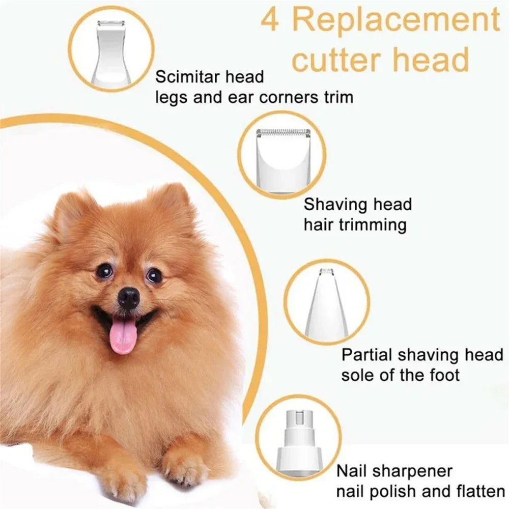 Ultimate 4-in-1 Rechargeable Electric Pet Grooming Kit - Professional Clippers for Dogs with Foot Hair Trimmer