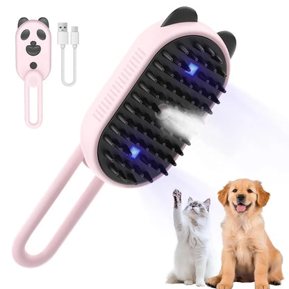 Cat Brush for Shedding, 4 in 1 Cat Steam Brush, Water Cat Brushes with UV Light & Spray,Steam Brush for Massage Clean Prevention