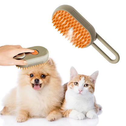 3-in-1 Electric Pet Grooming Brush with Spray - Cat & Dog Cleaning, Massage, and Hair Removal Tool