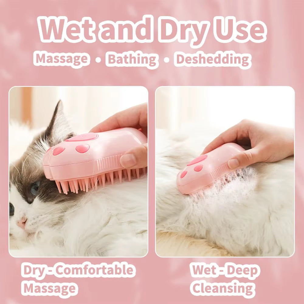 3 in 1 Pet Brush Cat Steam Brush Comb Dog Brush Electric Spray Cat Hair Brushes Massage Pet Grooming Hair Tangled Removal Combs