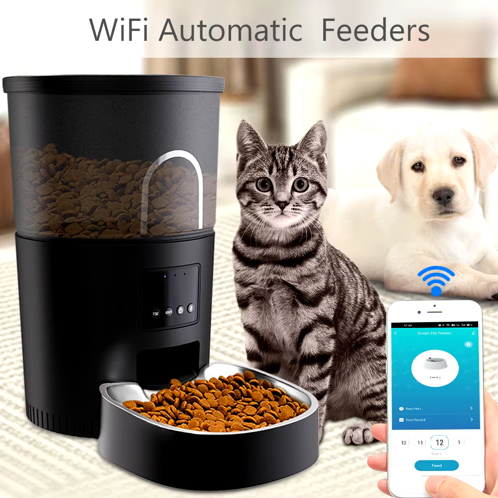 Automatic Cat Feeders with App Wifi Tuya Smart Automatic Pet Feeder with Timer Auto Dry Food Dispenser for Cats and Small Dogs